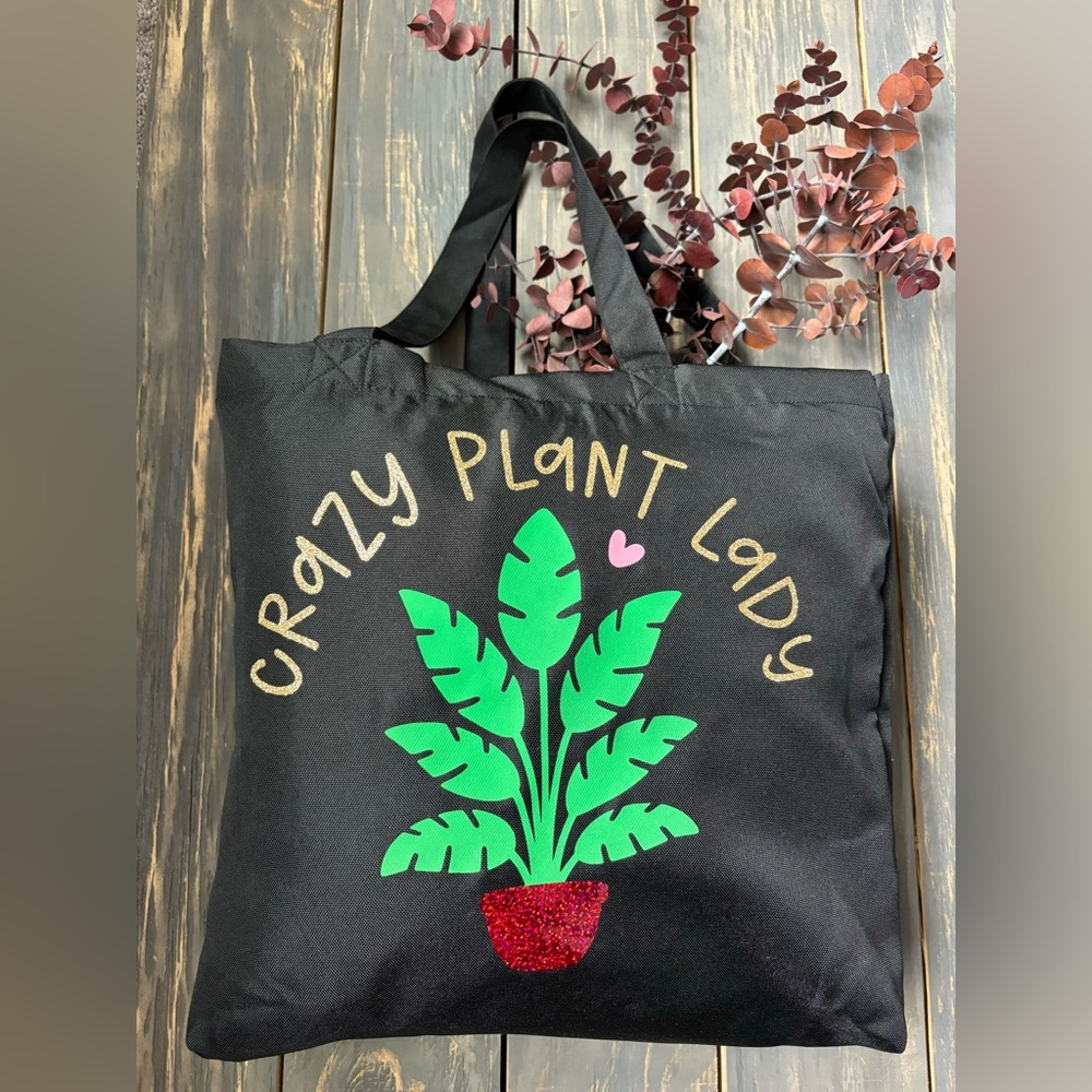 Custom made tote bag “crazy plant lady”